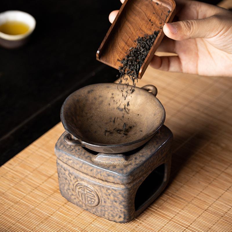 Aroma Burner with Candle Spoon Modern Fragrance Ceramic Ornament Aromatherapy Diffuser Wax Melt Cubes Candle Burner for Bedroom