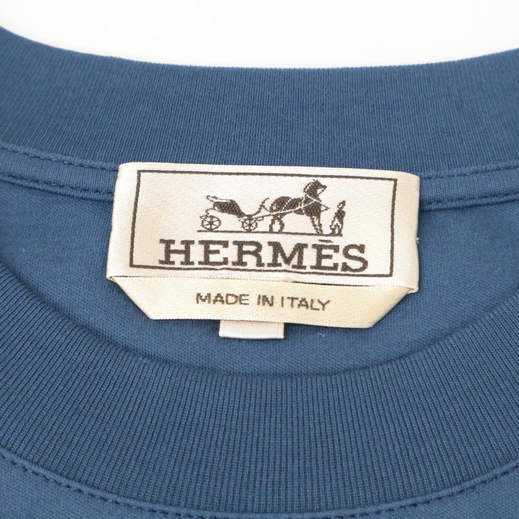 Hermes [/Inlands Regular] FRAGMENTS EQUESTRES Kurzarm-T-Shirt/ Oberteile L blauGebraucht