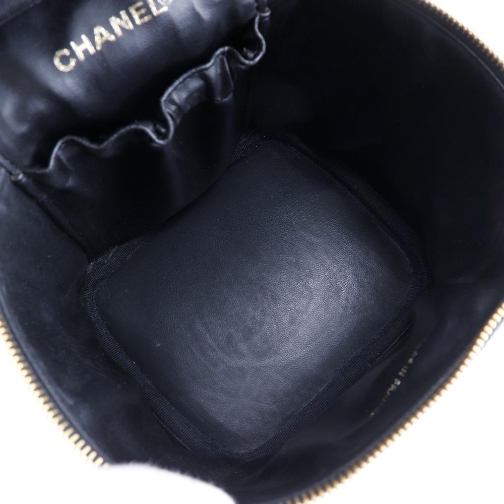 CHANEL Vanity Pouch A01998 Handbag black Caviar skin Women Used
