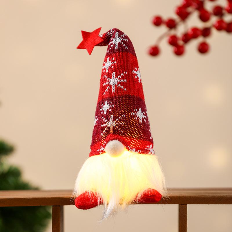 Light-Up Faceless Old Man Star Hat Christmas Ornaments