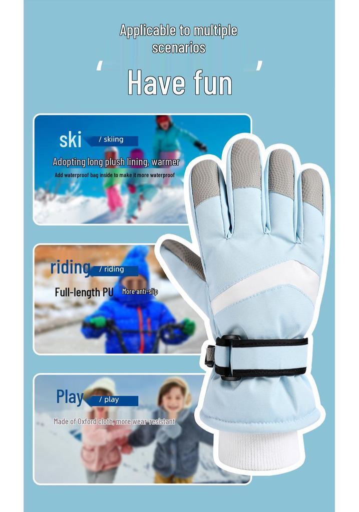 Winddichte Kinder-Skihandschuhe für Jungen und Mädchen – Warm und Perfekt zum Skifahren oder Radfahren