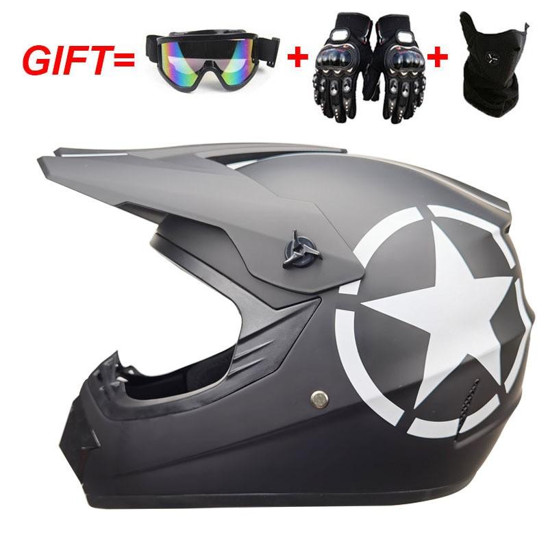 Full Face Motorcycle Helmet Off-Road ATV Dirt Bike Downhill Mountain Karting Adult Unisex ABS Safety Gear