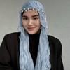 Shining Silk Scarf Ruffled Edge Chiffon Hijab Veil Fashion Ramadan Long Scarf  Outdoor