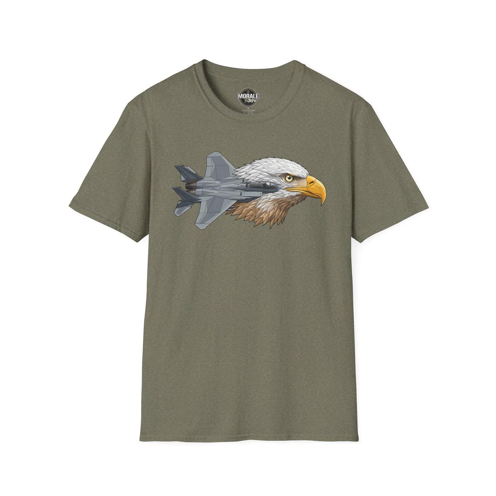 Eagle Jet Mashup T-Shirt | Patriotic Graphic Tee, Fighter Jet Apparel 3XL