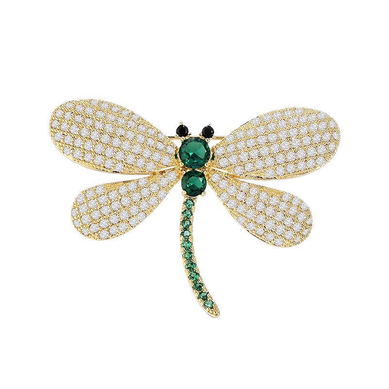 Korean Style Elegant Dragonfly Brooch - High-End Luxury Corsage Pin Accessory