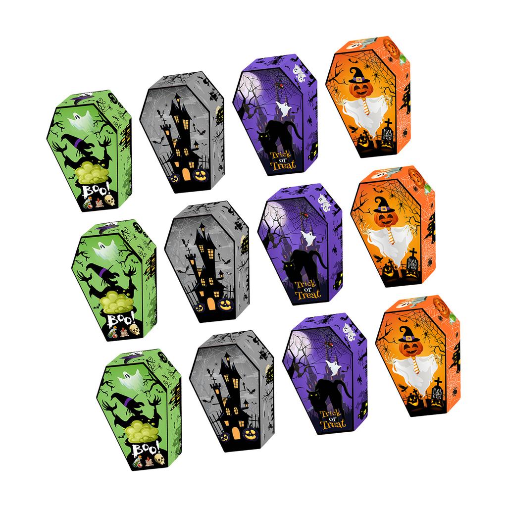 12Pcs Halloween Tombstone Gift Boxes 250GSM Cardstock Treat Box Cookie Candy Packaging Boxes for Festival Celebration