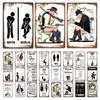 Vintage Tin Sign Bathroom Poster Decoration Bathroom Vintage Metal Plate Wall Art Bathroom Decoration Wall Painting Aesthetics