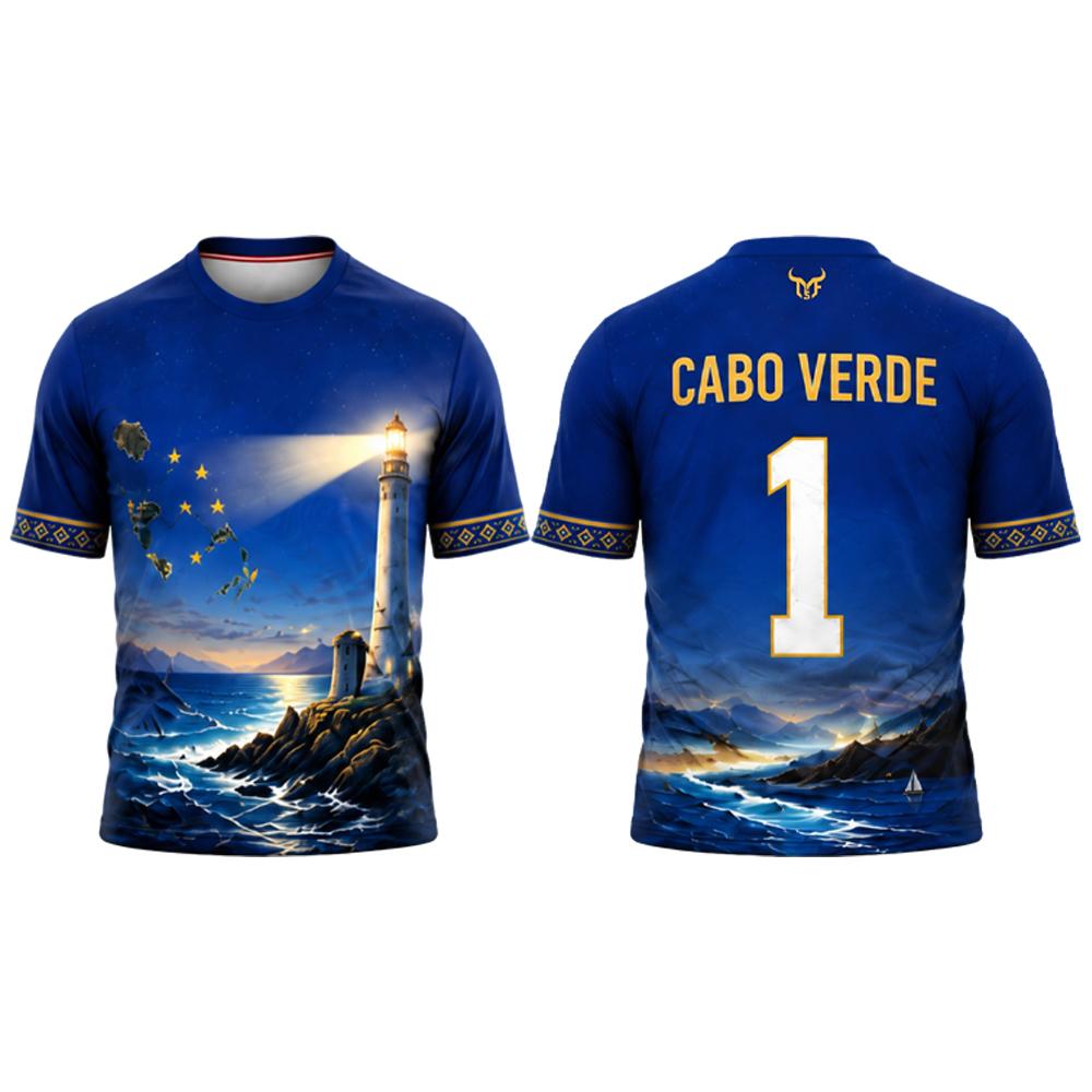 Cape Verde Flag Landscape Print Jersey Men's Quick-drying And Breathable Sports Soccer T-shirt Unisex Street Casual Top