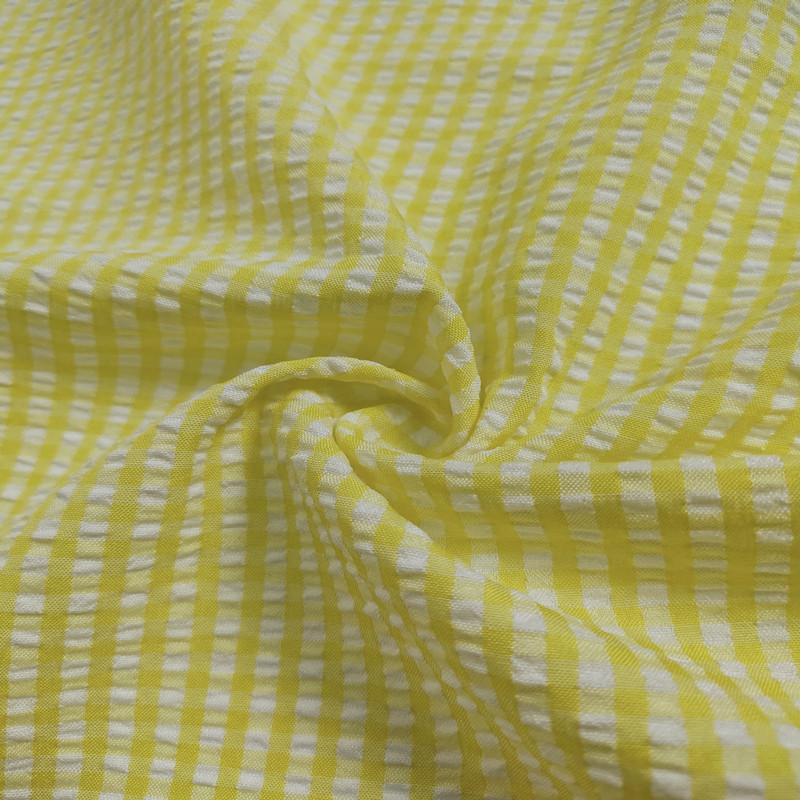 Thin Seersucker Plaid Fabrics By Meters for Summer Clothes Dress T-shirts Shirt Sewing Strip Needlework Soft Cloth Red Pink Blue