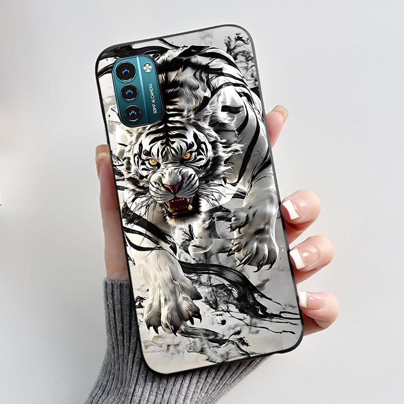 For Nokia G21 G11 Plus Case Cute Love Rabbit Cartoon Black TPU Silicone Soft Cover For NokiaG21 G 11 G11Plus Bumper Phone Case