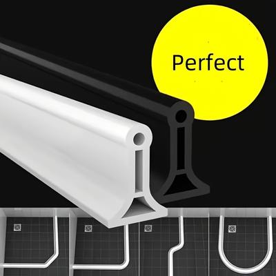 1 peça Barreira de Água de Silicone Autoadesiva para Banheiro, Vedação Impermeável Dobrável para Chuveiro, Cozinha, Pia, Vaso Sanitário