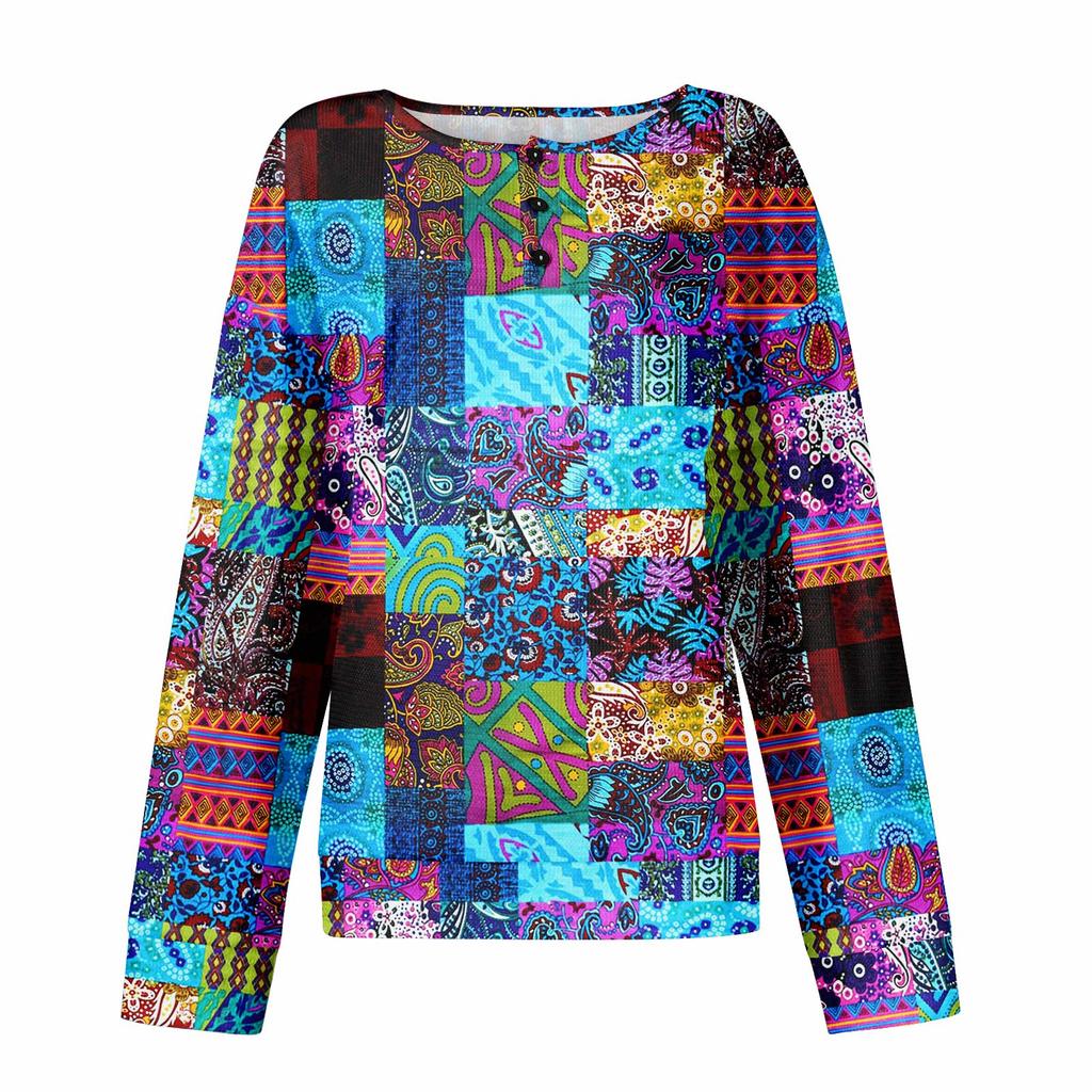 Women's Casual Shirts Long Sleeve Tops Button Up V Neck Loose Knit Fall Favorites For Women