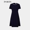 PORTS Women's Navy Blue Round Neck Knit Dress