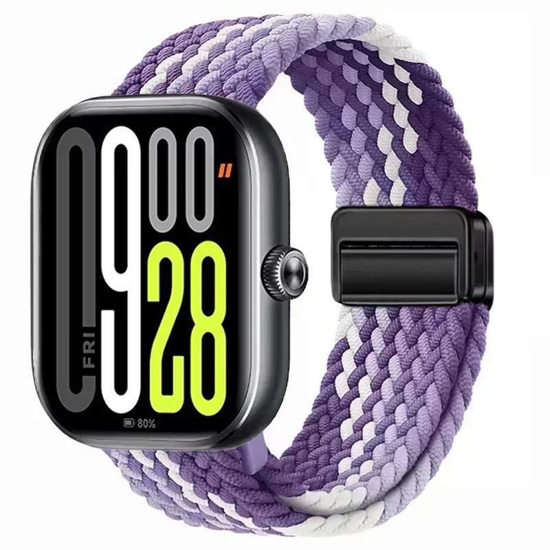 Magnetic Loop for Xiaomi Redmi Watch 4 5 Strap Adjustable Braided Sport Nylon Replacement bracelet for Miband 8 pro/9 pro band