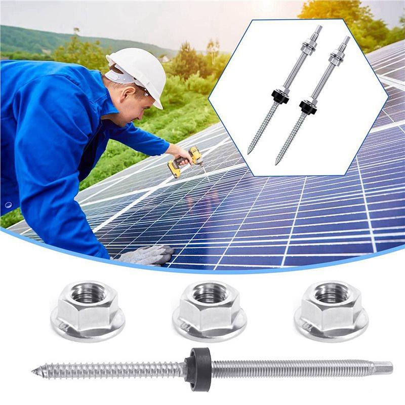 2025 Trend Hanger Bolts, M10 X 250 Mm, Pre-Assembled, V2A, Height-Adjustable, For Photovoltaic Solar Mounting Roofs, Set Of 8
