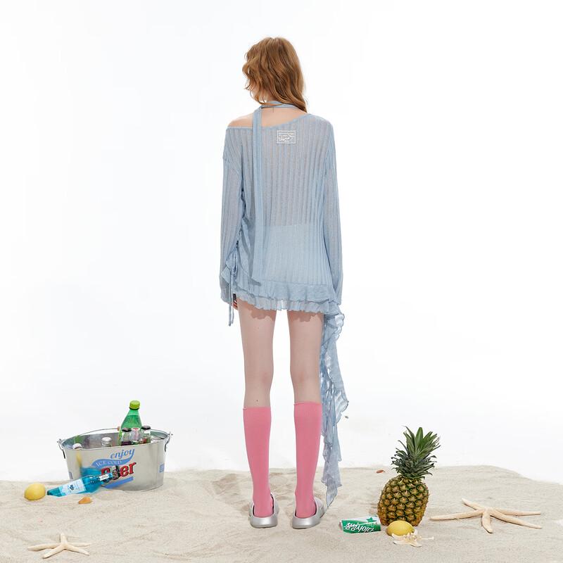 Off-Shoulder T-Shirt with Scarf