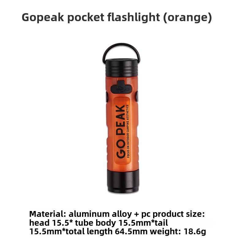 Gopeak Mini Pocket LED Flashlight USB Rechargeable Torch Keychain Clip Cap Light Long Endurance Emergency Hiking Camping Outdoor