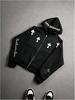 Hot-selling Street-style Cross Print Hooded Sweatshirt for Men, American High Street Zip-up Cardigan