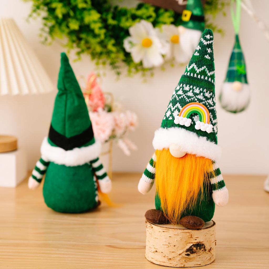 Leaf Delightful Green Festival Display Doll With Modern Design And Colorful Knitted Hat Events For