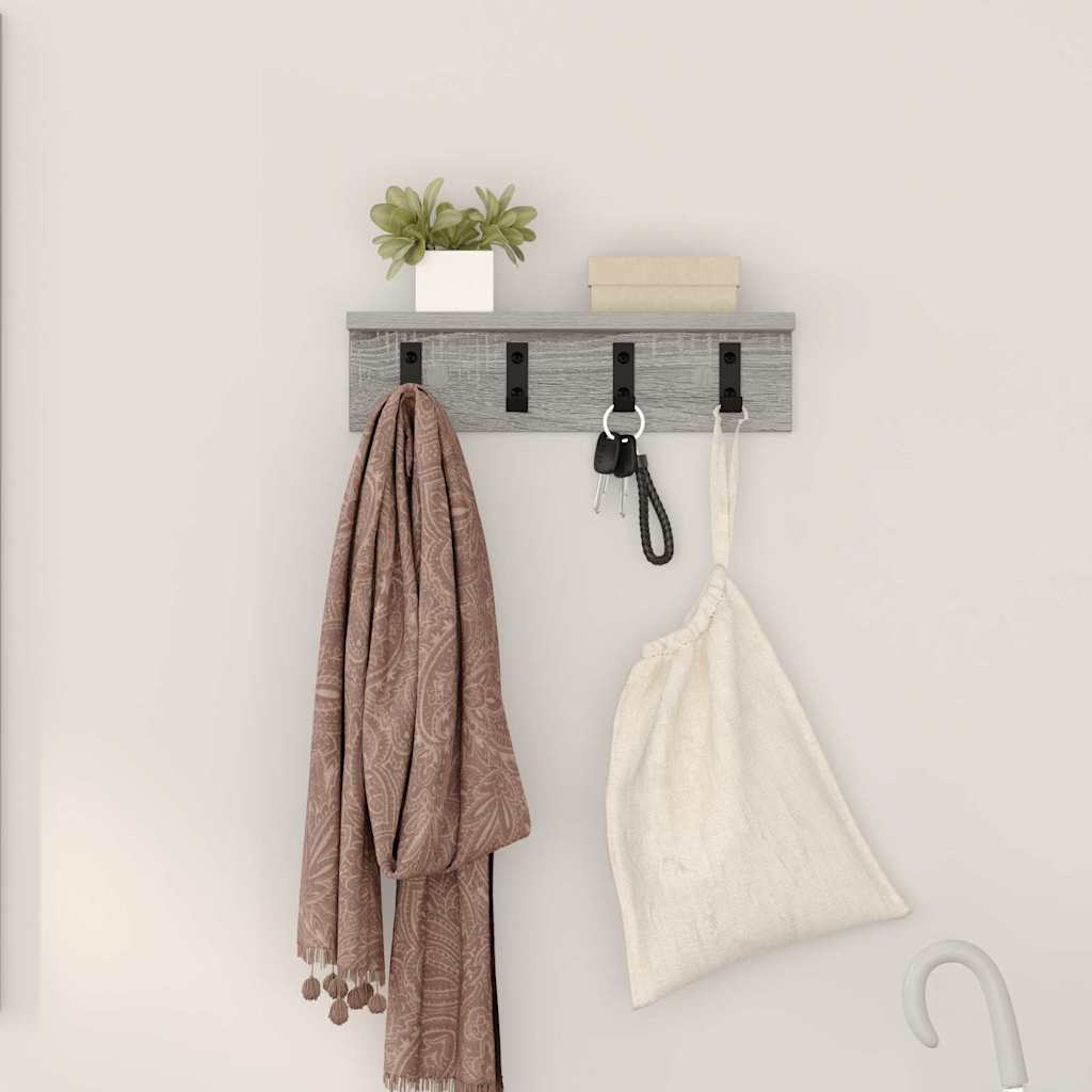 Wall Mounted Nightstand Grey Sonoma 40 x 10.5 x 10.5 cm