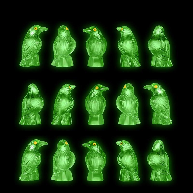 5/10Pcs Fake Bird Ghost Festival Halloween Decoration Simulation Resin Black Crow Halloween Miniature Black Crow Figurines Prop
