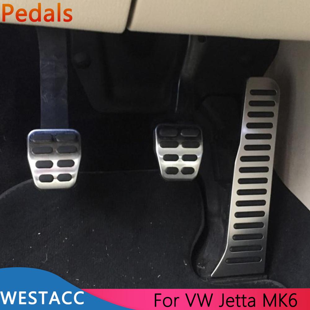 Car Pedals for Volkswagen VW Jetta MK6 LHD AT MT Parts Accelerator Gas Foot Brake Clutch Rest Pedal Cover Pad Kit