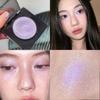 Korean Women's Cool Purple Aurora-Style Multi-Use Highlighter for Face, Dreamcore Pink Glitter Fine Shimmer Single-Color Eyeshadow