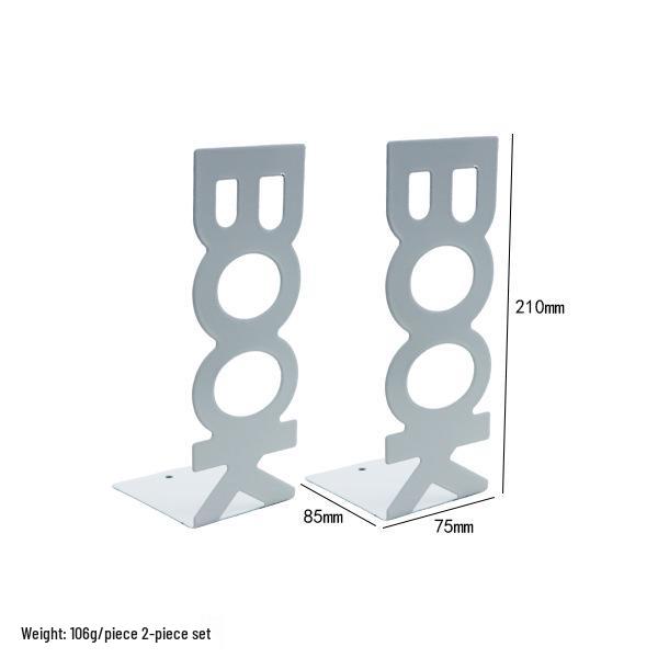 Creative Wrought Iron Metal Book Storage Rack and Personalized Hollowed-Out Bookends