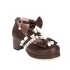 Plus Size Shoes Lace Women Bow Buckle Cute Lolita Girls Shoes Cartoon Bear Pearl Mary Jane Shoes