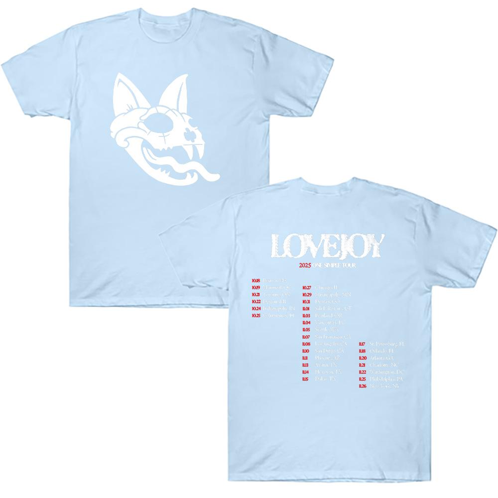 Loveoy 2025 One Simple Tour T-skjorter Lovejoy Band Grafiske T-skjorter Casual Herreklær Mote Unisex Høy Kvalitet Bomulls-T-skjorte Y2K