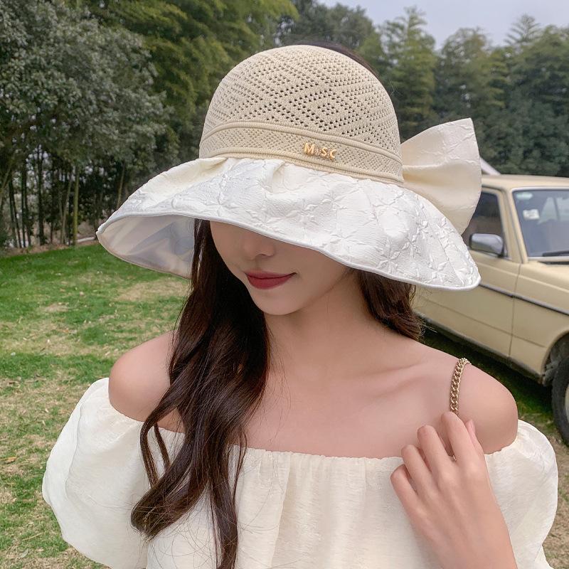 Summer Women Bucket Hat UV Protection Sun Hats Soft Foldable Wide Brim Outdoor Beach Hat Panama Cap Sunshade Hat