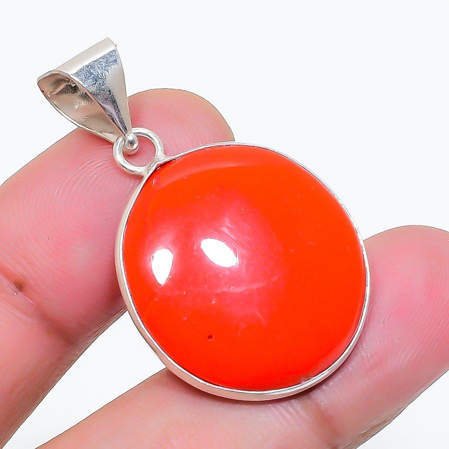 Natural Carnelian Gemstone 925 Sterling Silver Jewelry Pendant 1.38" AP-16384