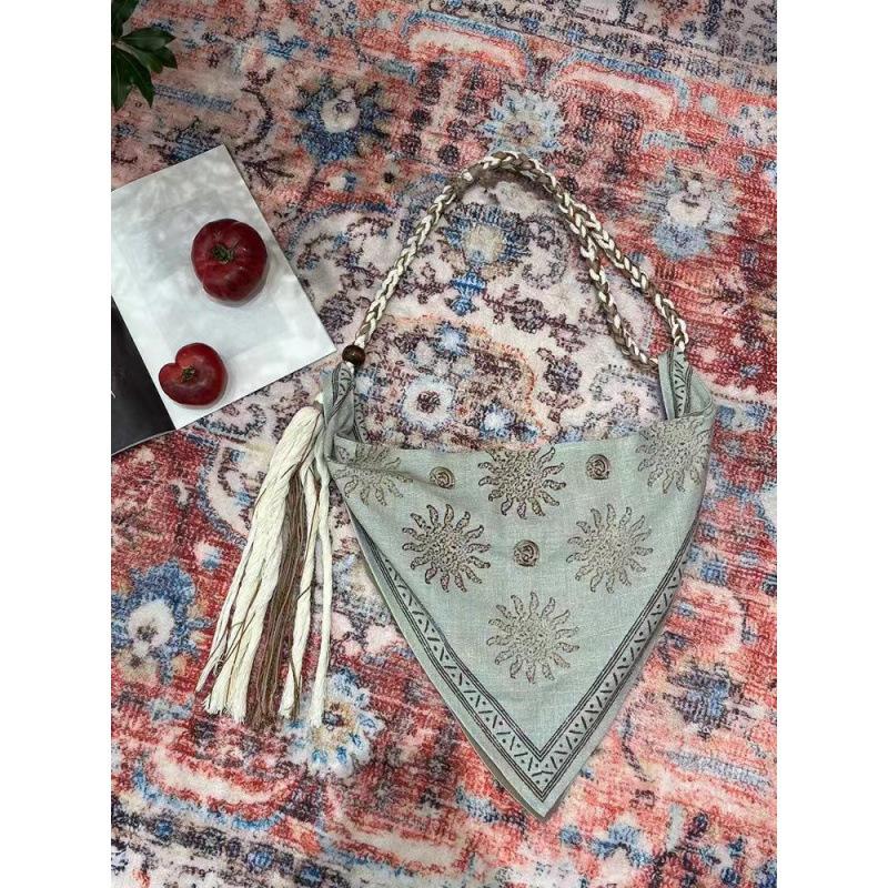

New casual bohemian tassel linen rope woven shoulder messenger bag women s bag