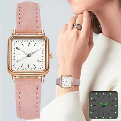 Trendy Unisex New Luminous Montre Femme Ladies Quartz Watch Fashion Square Wrist Watches Watches for Women Clock Leather Brand Watches