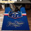 Custom Name France Football Emblem Rug Office Rug Chair Mat Non Slip Carpet Rugs for Bedrooms Dining Room Living Room Home Decor gifts