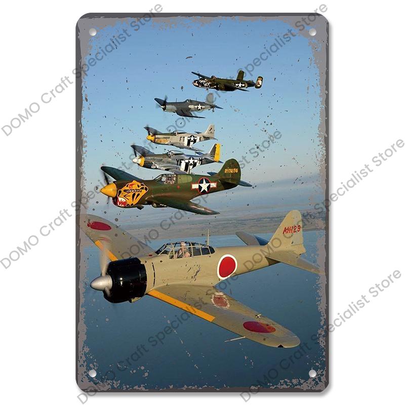 Airplane Poster Metal Tin Signs Vintage Model Plane Meeting Aerien Metal Plate Wall Decor Bar Club Garage Home