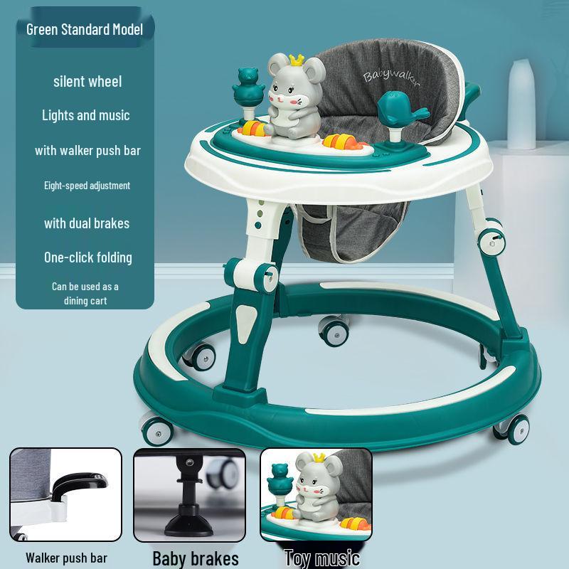 Multifunctional Baby Walker: Anti-Rollover, Anti-O-Leg, Sit-and-Push Learning Trolley