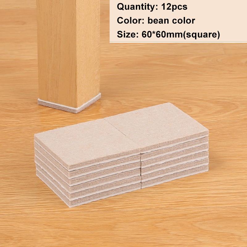 Felt Pads Furniture Feet Protector 5mm Square Table Chair Leg Stickers Cover Mats Wood Floor Protectors Bottom Anti-Slip Pads