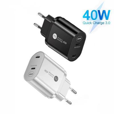 Dual PD 40W Fast Charging Dual-Port Type-C Travel Charger