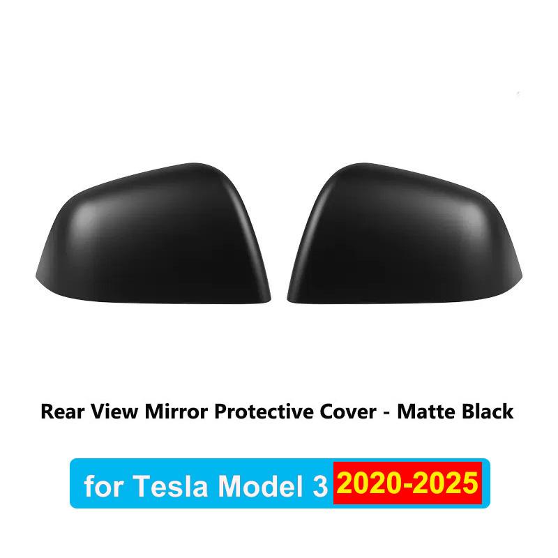 For Tesla Model 3 Highland 2025 Rear View Mirror Cover Carbon Fiber ABS Decorative Shell Exterior Accessories Side Door Rearview