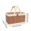 Bamboo Woven Basket Grocery Flower Hamper for Cake Bread Picnic