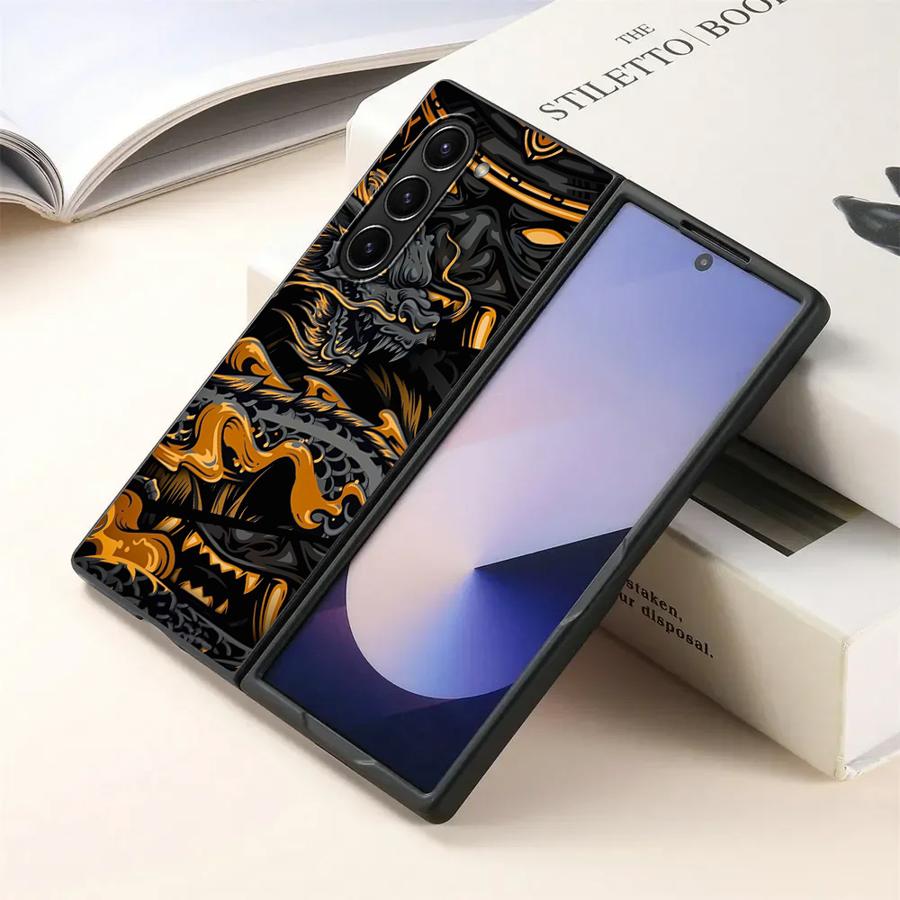 

Чехол с узором дракона для Samsung Galaxy ZFold3 Z Fold 7 6 5 4 3 ZFold7 ZFold4 ZFold6 ZFold5 Задняя крышка телефона Galaxy Z Fold6