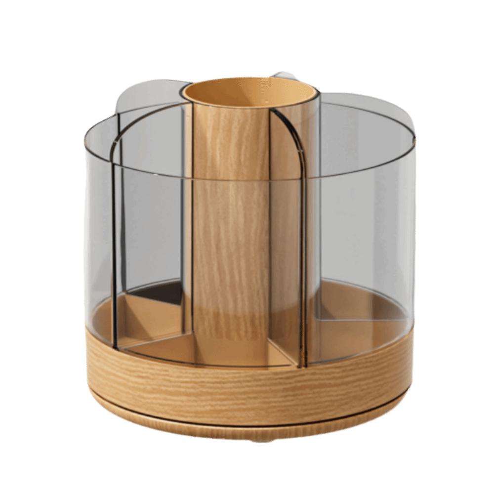 6 Slot Compartments Makeup Brush Organizer 360 Rotating Cosmetics Storage Box For Makeup Artists