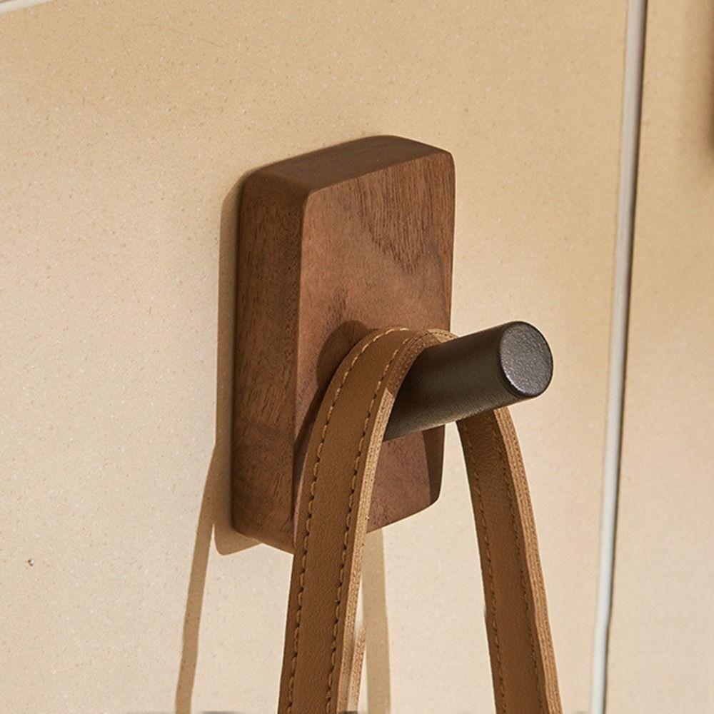 

Wall Hanging Solid Wood Hook Circular Wood Storage Hook Creative Household A