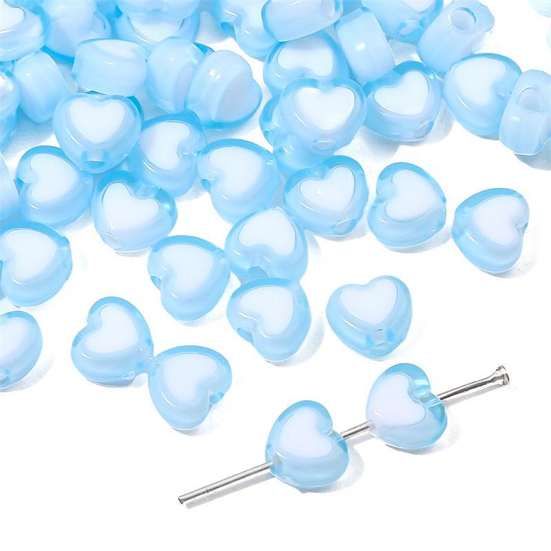 Mărgele Acrilice Bicolore Love pentru Bijuterii Handmade: Accesorii DIY pentru Brățări și Coliere