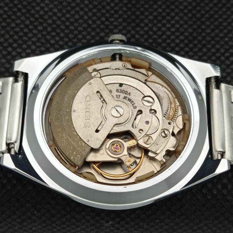 Generalüberholte Vintage-SEIKO 5 Auto 6309A, japanische Herrenuhr, grün, D/D, 593c-a314829-9, SKU593c-a314829