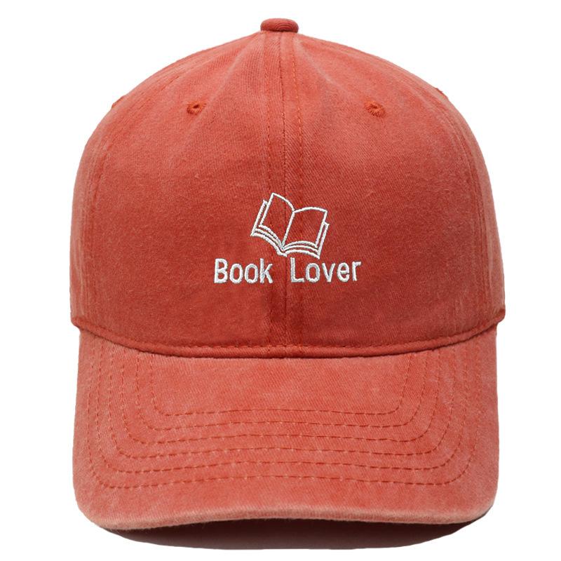 New Book lover embroidered baseball cap washed retro men's and women's casual versatile sunshade cap