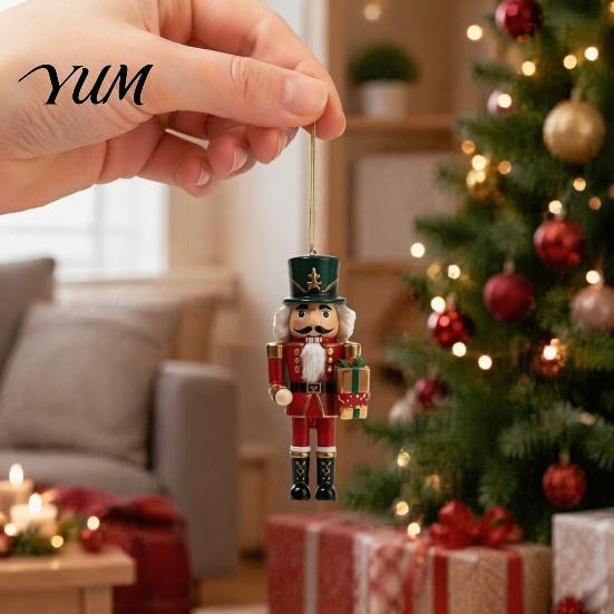 Waterproof Wood Xmas Tree Hanging Christmas Nutcracker Ornaments, Durable Wooden Figurines, Country Style Pendant Decorations Decorations, Pendants