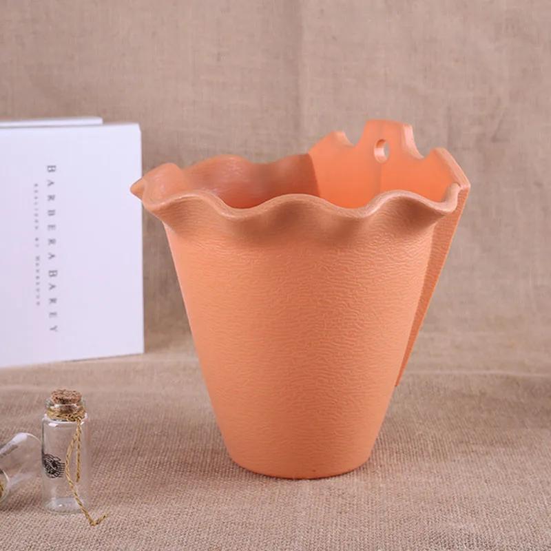 New Wall Hanging Planter Plastic Convenience Wall Mount Flowerpot Plants Container Basket Pot For Indoor Outdoor Garden Supplies