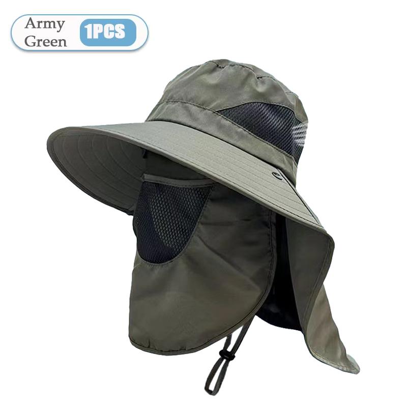 Letní sluneční čepice UV ochrana Venkovní lov Rybářská čepice pro muže Ženy Turistika Kempování Kšiltovka Klobouk klopa na krk Rybářský klobouk